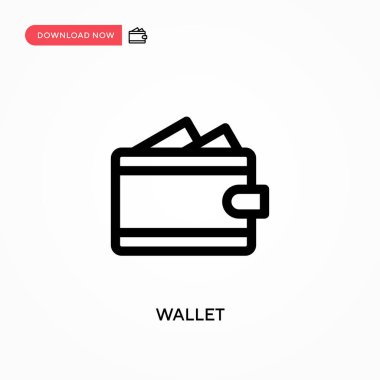 Cüzdan Basit vektör simgesi. Web sitesi veya mobil uygulama için modern, basit düz vektör çizimi