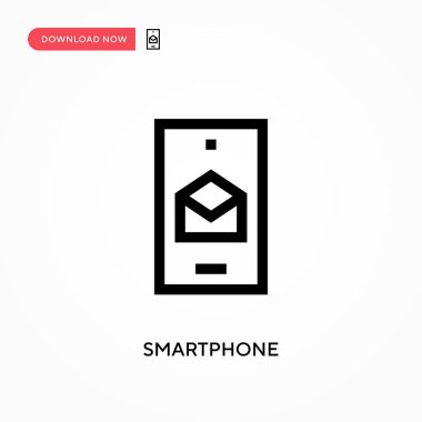 Akıllı telefon basit vektör simgesi. Web sitesi veya mobil uygulama için modern, basit düz vektör çizimi