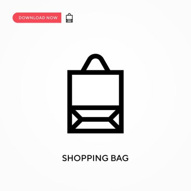Alışveriş çantası Basit vektör simgesi. Web sitesi veya mobil uygulama için modern, basit düz vektör çizimi