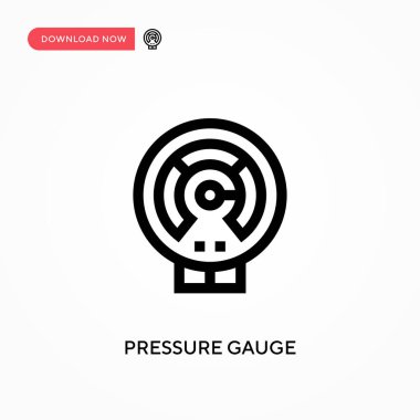 Basınç göstergesi basit vektör simgesi. Web sitesi veya mobil uygulama için modern, basit düz vektör çizimi