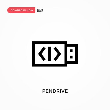 Pendrive Basit vektör simgesi. Web sitesi veya mobil uygulama için modern, basit düz vektör çizimi