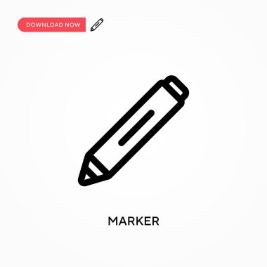 İşaretleyici Basit vektör simgesi. Web sitesi veya mobil uygulama için modern, basit düz vektör çizimi