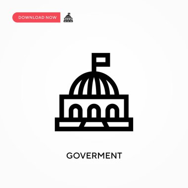 Hükümet basit vektör simgesi. Web sitesi veya mobil uygulama için modern, basit düz vektör çizimi