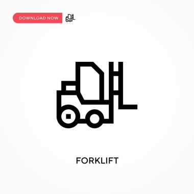 Forklift Basit vektör simgesi. Web sitesi veya mobil uygulama için modern, basit düz vektör çizimi
