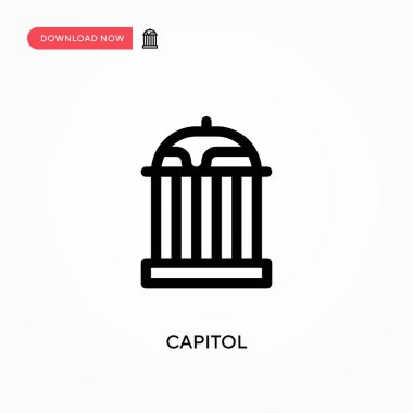 Capitol Basit vektör simgesi. Web sitesi veya mobil uygulama için modern, basit düz vektör çizimi