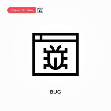 Bug Basit vektör simgesi. Web sitesi veya mobil uygulama için modern, basit düz vektör çizimi