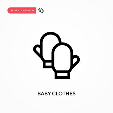 Bebek kıyafetleri basit vektör simgesi. Web sitesi veya mobil uygulama için modern, basit düz vektör çizimi