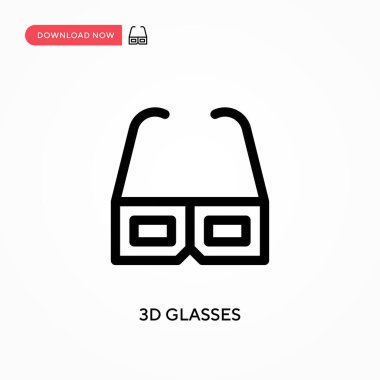 3D gözlükler basit vektör simgesi. Web sitesi veya mobil uygulama için modern, basit düz vektör çizimi