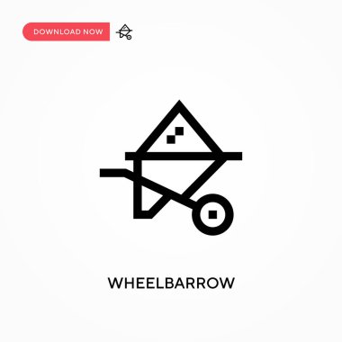 El arabası basit vektör simgesi. Web sitesi veya mobil uygulama için modern, basit düz vektör çizimi