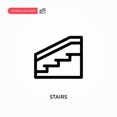 Basamaklar basit vektör simgesi. Web sitesi veya mobil uygulama için modern, basit düz vektör çizimi