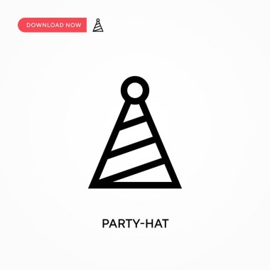 Parti şapkası basit vektör simgesi. Web sitesi veya mobil uygulama için modern, basit düz vektör çizimi