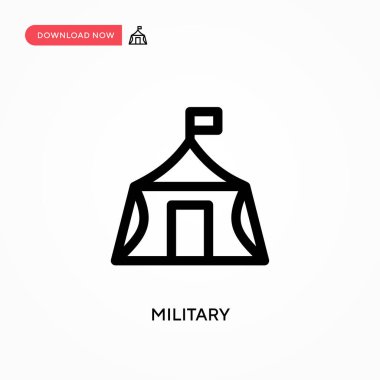 Askeri basit vektör ikonu. Web sitesi veya mobil uygulama için modern, basit düz vektör çizimi