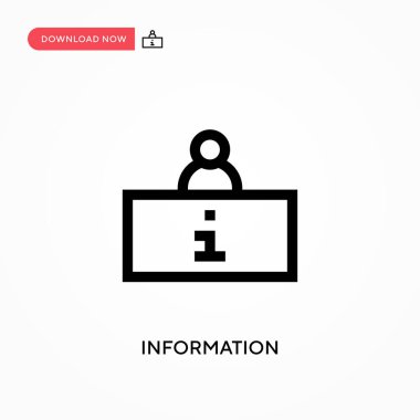 Bilgi basit vektör simgesi. Web sitesi veya mobil uygulama için modern, basit düz vektör çizimi