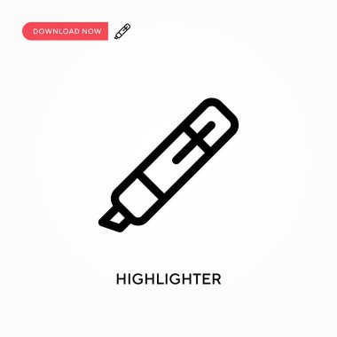 Basit vektör simgesini vurgula. Web sitesi veya mobil uygulama için modern, basit düz vektör çizimi