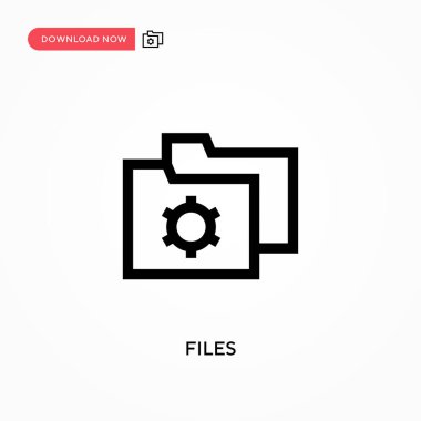 Dosyalar basit vektör simgesi. Web sitesi veya mobil uygulama için modern, basit düz vektör çizimi