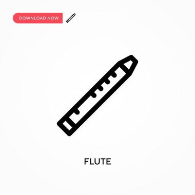 Flüt Basit vektör simgesi. Web sitesi veya mobil uygulama için modern, basit düz vektör çizimi