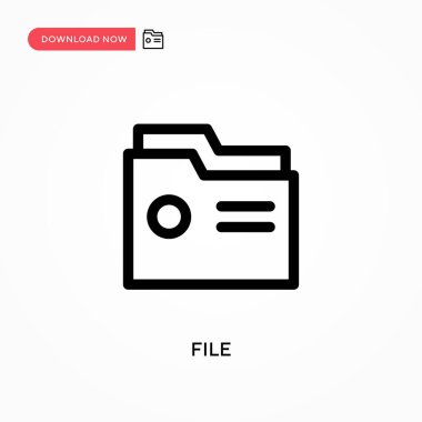 Dosya Basit vektör simgesi. Web sitesi veya mobil uygulama için modern, basit düz vektör çizimi
