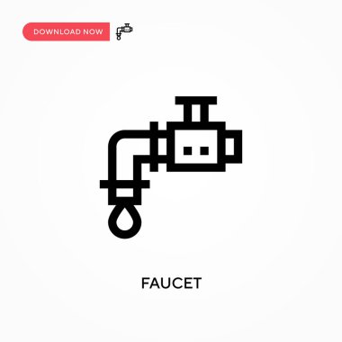Musluk Basit vektör simgesi. Web sitesi veya mobil uygulama için modern, basit düz vektör çizimi