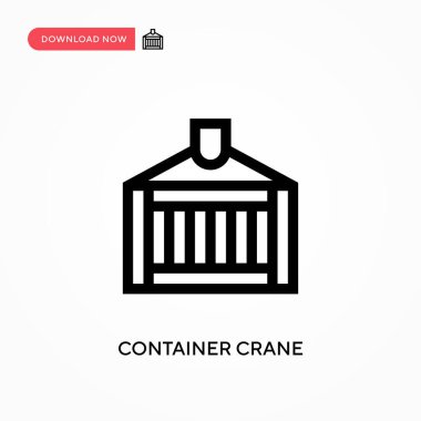 Taşıyıcı vinç basit vektör simgesi. Web sitesi veya mobil uygulama için modern, basit düz vektör çizimi