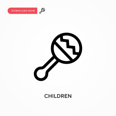 Çocuklar basit vektör simgesi. Web sitesi veya mobil uygulama için modern, basit düz vektör çizimi
