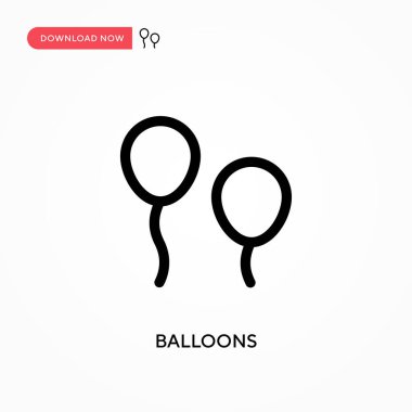 Balonlar basit vektör simgesi. Web sitesi veya mobil uygulama için modern, basit düz vektör çizimi