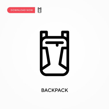 Sırt çantası Basit vektör simgesi. Web sitesi veya mobil uygulama için modern, basit düz vektör çizimi