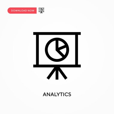 Analitik basit vektör simgesi. Web sitesi veya mobil uygulama için modern, basit düz vektör çizimi