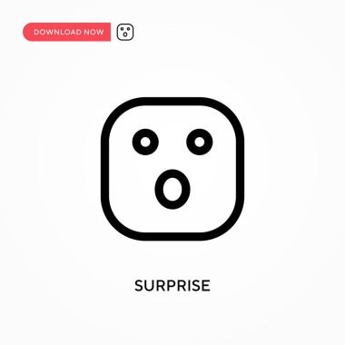 Sürpriz basit vektör simgesi. Web sitesi veya mobil uygulama için modern, basit düz vektör çizimi
