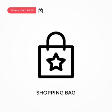 Alışveriş çantası Basit vektör simgesi. Web sitesi veya mobil uygulama için modern, basit düz vektör çizimi