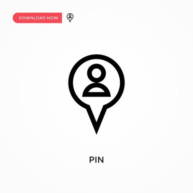 Pin Basit vektör simgesi. Web sitesi veya mobil uygulama için modern, basit düz vektör çizimi