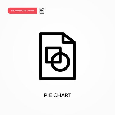 Pasta grafiği basit vektör simgesi. Web sitesi veya mobil uygulama için modern, basit düz vektör çizimi