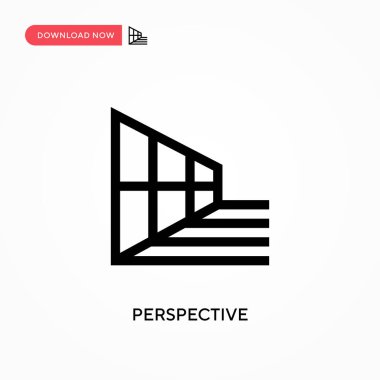 Perspektif Basit vektör simgesi. Web sitesi veya mobil uygulama için modern, basit düz vektör çizimi