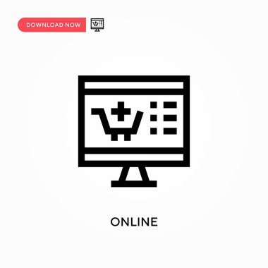 Çevrimiçi Basit vektör simgesi. Web sitesi veya mobil uygulama için modern, basit düz vektör çizimi