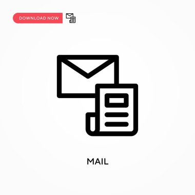 Basit posta vektör simgesi. Web sitesi veya mobil uygulama için modern, basit düz vektör çizimi