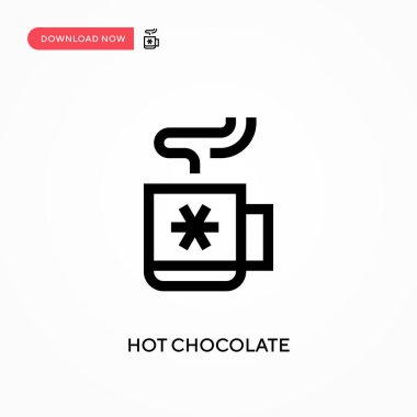 Sıcak çikolata basit vektör simgesi. Web sitesi veya mobil uygulama için modern, basit düz vektör çizimi