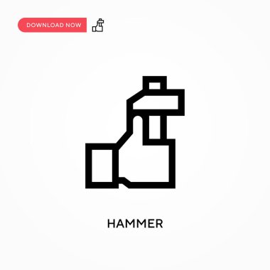 Hammer Basit vektör simgesi. Web sitesi veya mobil uygulama için modern, basit düz vektör çizimi