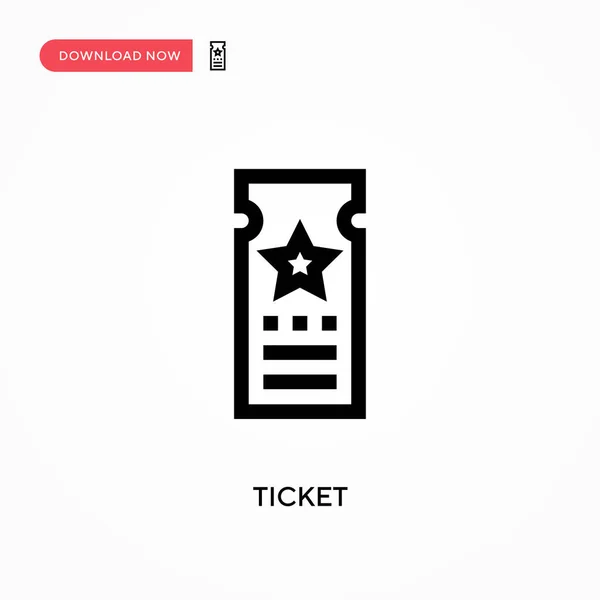 Ticket Ícone Vetorial Simples Ilustração Vetorial Plana Moderna Simples Para — Vetor de Stock