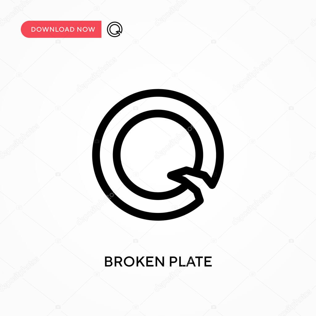 Broken plate Simple vector icon. Modern, simple flat vector illustration for web site or mobile app
