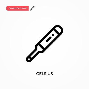 Celsius Basit vektör simgesi. Web sitesi veya mobil uygulama için modern, basit düz vektör çizimi