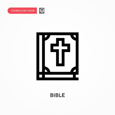 İncil basit vektör simgesi. Web sitesi veya mobil uygulama için modern, basit düz vektör çizimi