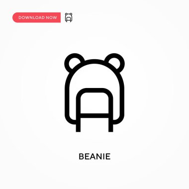 Beanie Basit vektör simgesi. Web sitesi veya mobil uygulama için modern, basit düz vektör çizimi