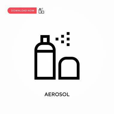 Aerosol Basit vektör simgesi. Web sitesi veya mobil uygulama için modern, basit düz vektör çizimi