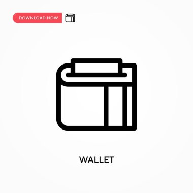 Cüzdan Basit vektör simgesi. Web sitesi veya mobil uygulama için modern, basit düz vektör çizimi