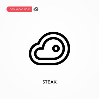 Biftek basit vektör ikonu. Web sitesi veya mobil uygulama için modern, basit düz vektör çizimi