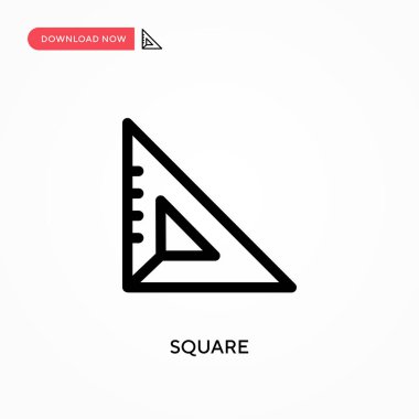 Basit kare vektör simgesi. Web sitesi veya mobil uygulama için modern, basit düz vektör çizimi