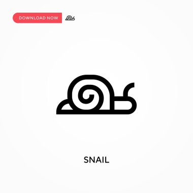 Salyangoz basit vektör simgesi. Web sitesi veya mobil uygulama için modern, basit düz vektör çizimi