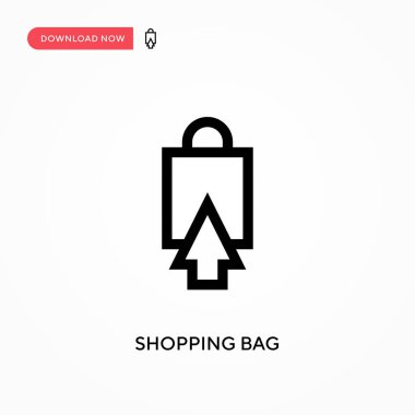 Alışveriş çantası Basit vektör simgesi. Web sitesi veya mobil uygulama için modern, basit düz vektör çizimi