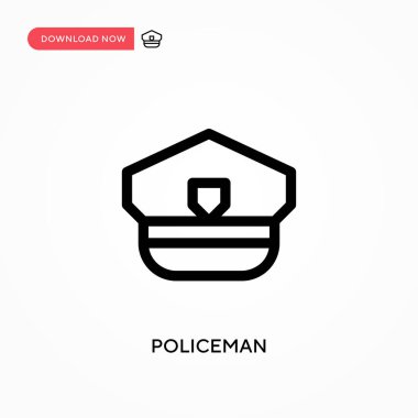 Polis memuru, basit vektör ikonu. Web sitesi veya mobil uygulama için modern, basit düz vektör çizimi