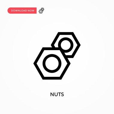 Ceviz Basit vektör simgesi. Web sitesi veya mobil uygulama için modern, basit düz vektör çizimi