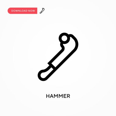Hammer Basit vektör simgesi. Web sitesi veya mobil uygulama için modern, basit düz vektör çizimi